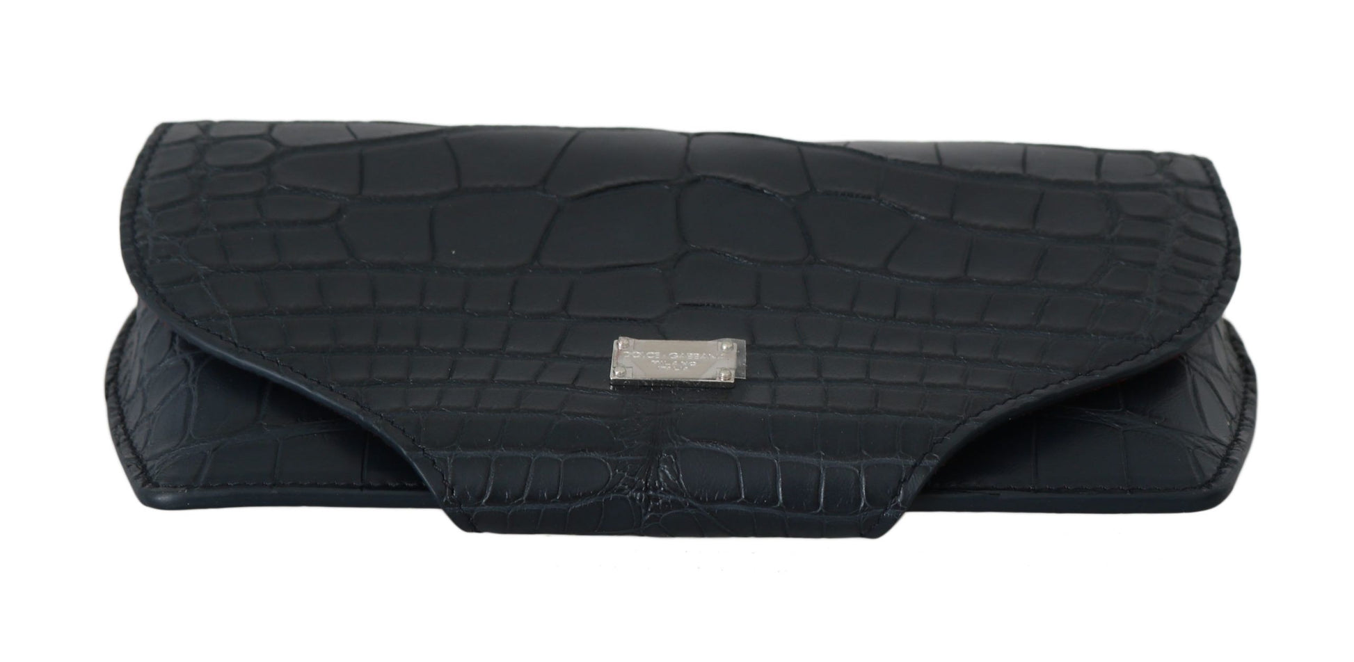 Dolce & Gabbana Elegant Blue Crocodile Leather Eyewear Pouch - KALAJ