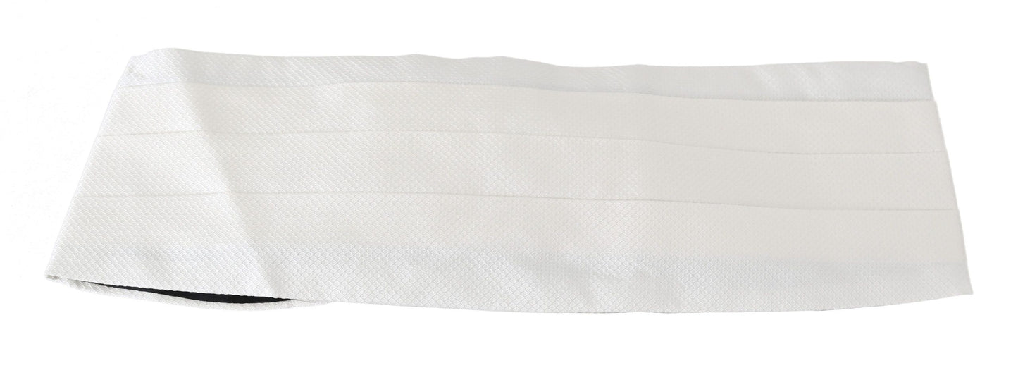 Dolce & Gabbana Elegant White Silk Cummerbund - KALAJ