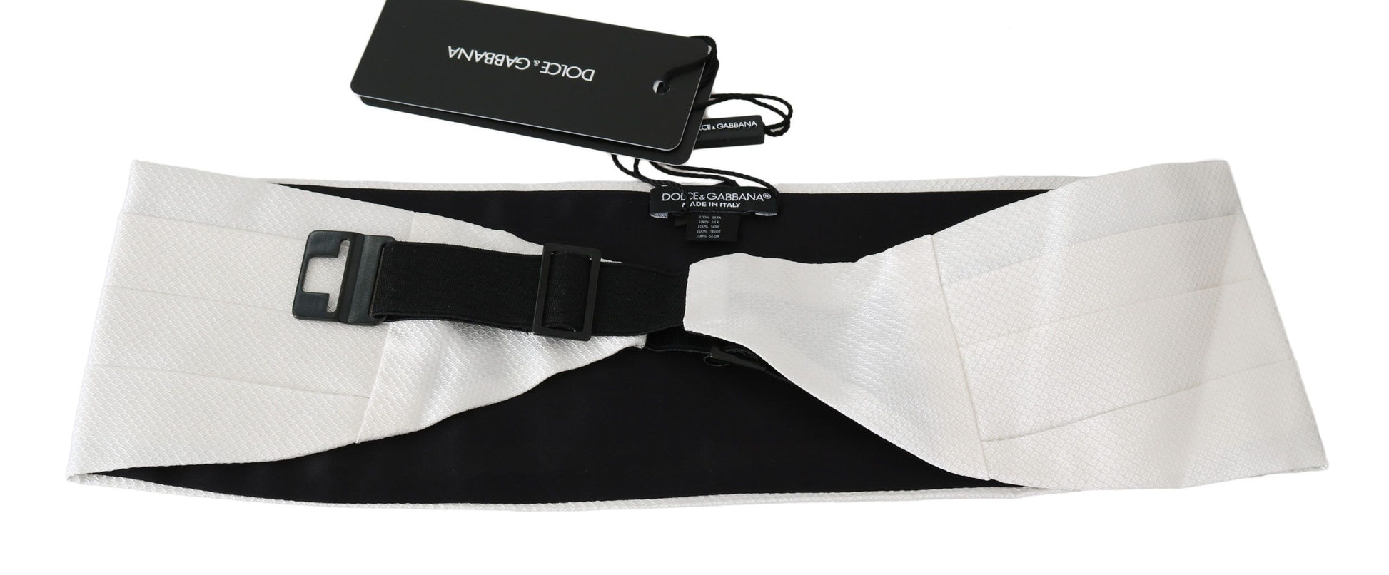 Dolce & Gabbana Elegant White Silk Cummerbund - KALAJ