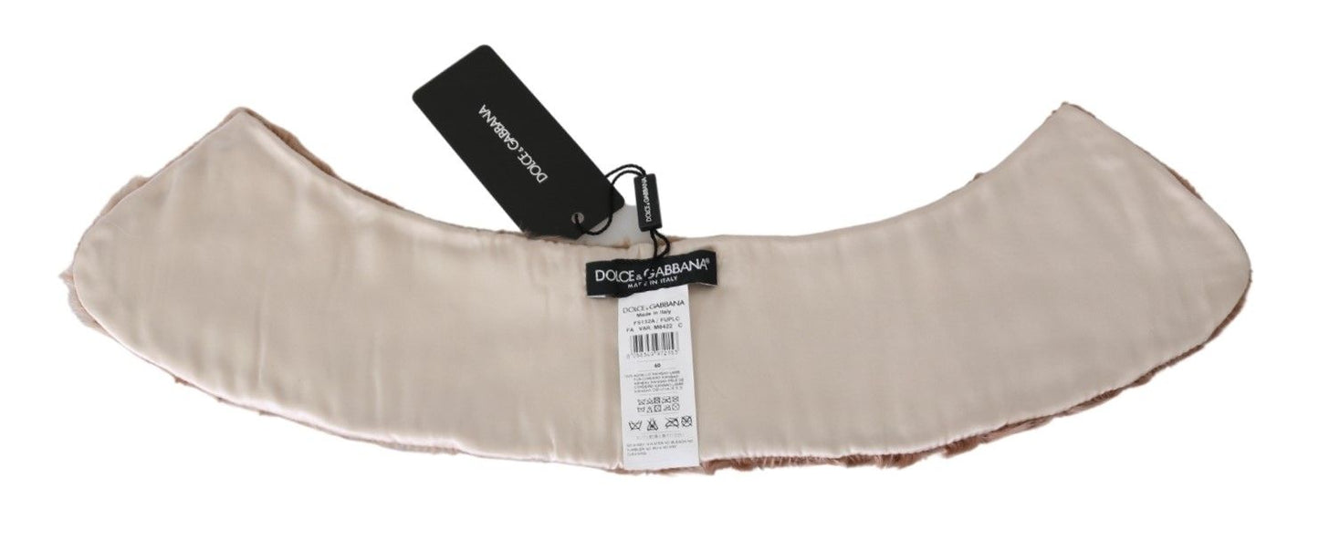 Dolce & Gabbana Elegant Beige Lambskin Scarf for Women - KALAJ