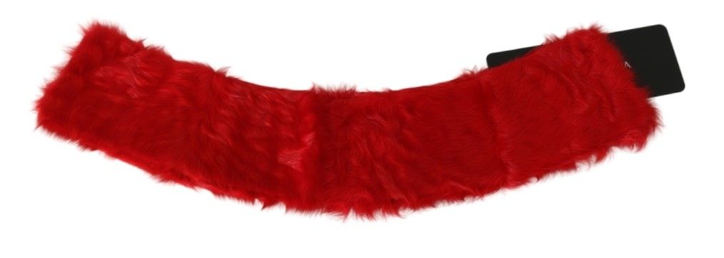 Dolce & Gabbana Elegant Red Lambskin Scarf - KALAJ