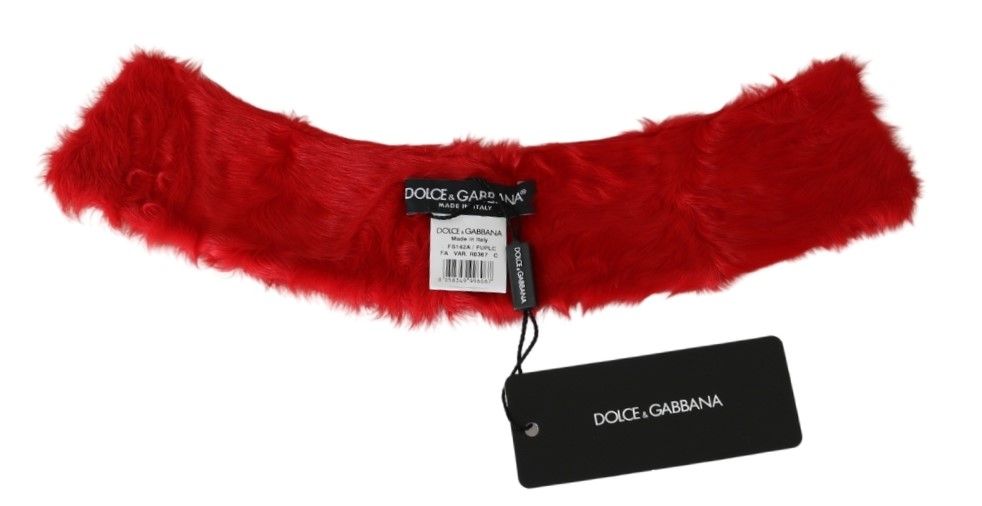 Dolce & Gabbana Elegant Red Lambskin Scarf - KALAJ