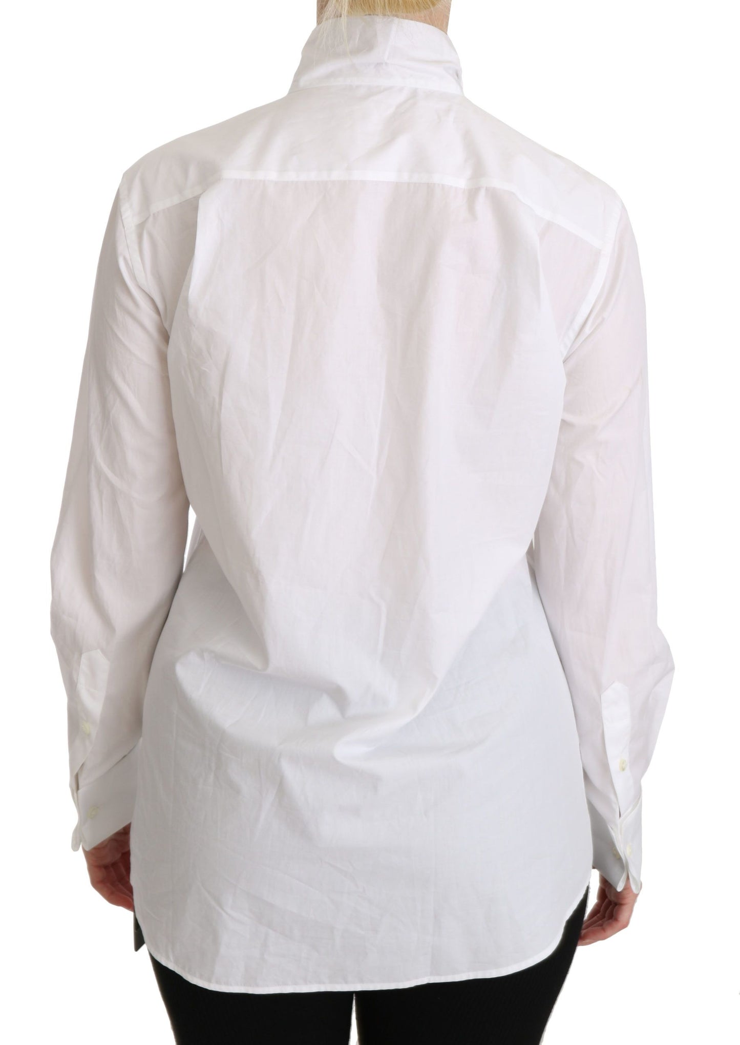 Dolce & Gabbana Elegant White Turtle Neck Polo Top