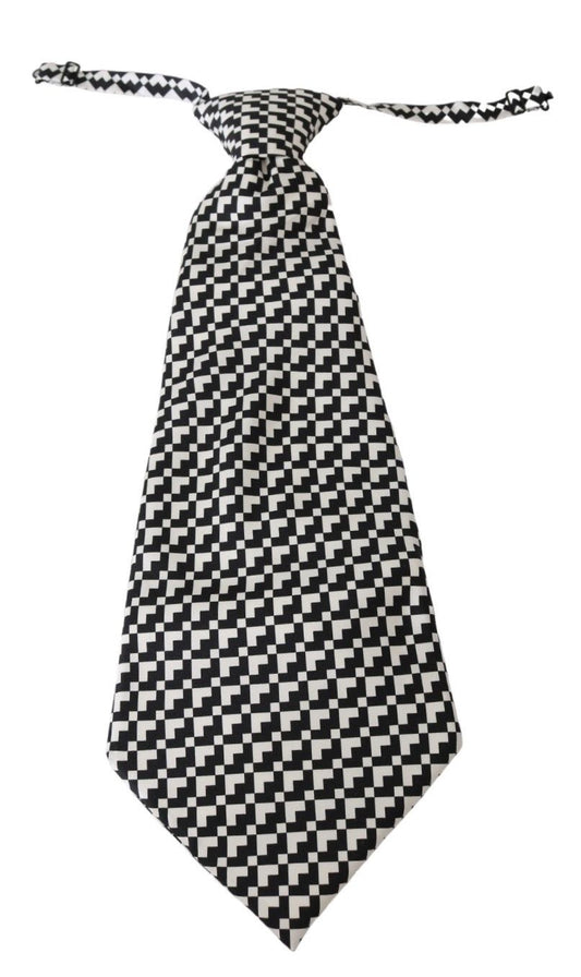 Dolce & Gabbana Elegant Black Patterned Silk Tie - KALAJ