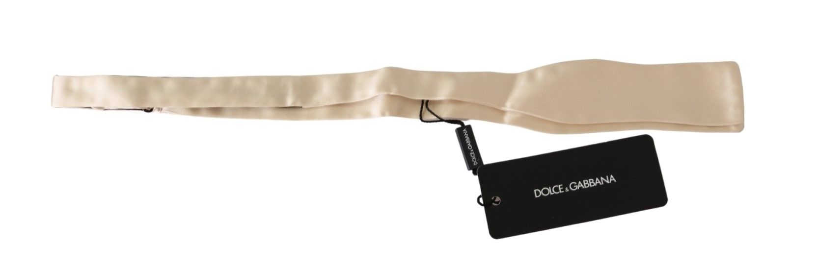 Dolce & Gabbana Elegant Beige Silk Bowtie - KALAJ