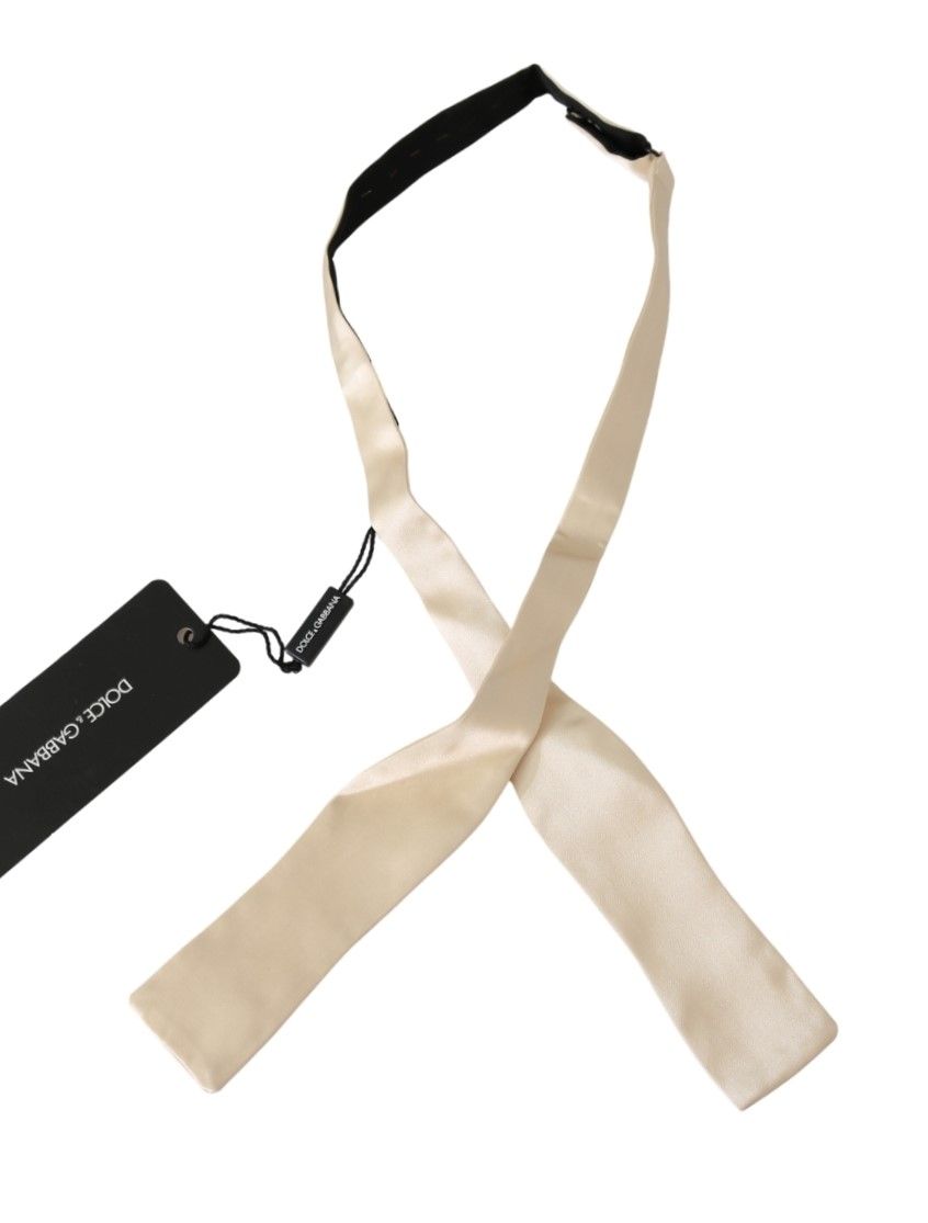 Dolce & Gabbana Elegant Beige Silk Bowtie - KALAJ