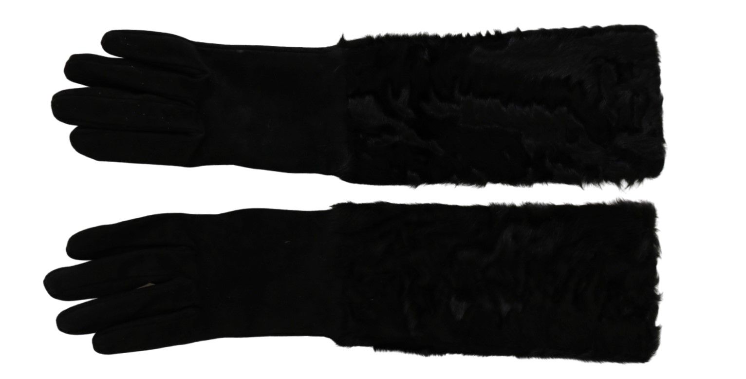 Dolce & Gabbana Elegant Elbow Length Suede Gloves - KALAJ