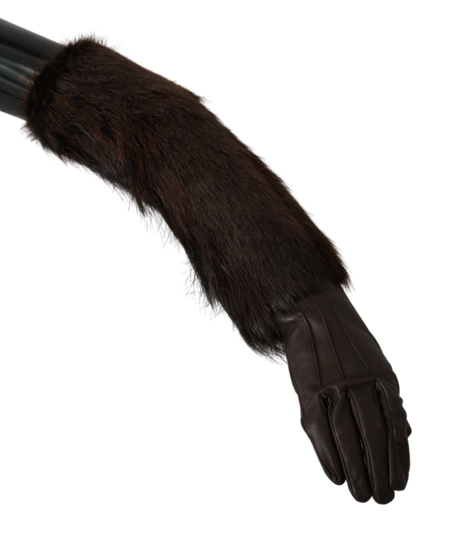 Dolce & Gabbana Elegant Elbow Length Leather Gloves - KALAJ