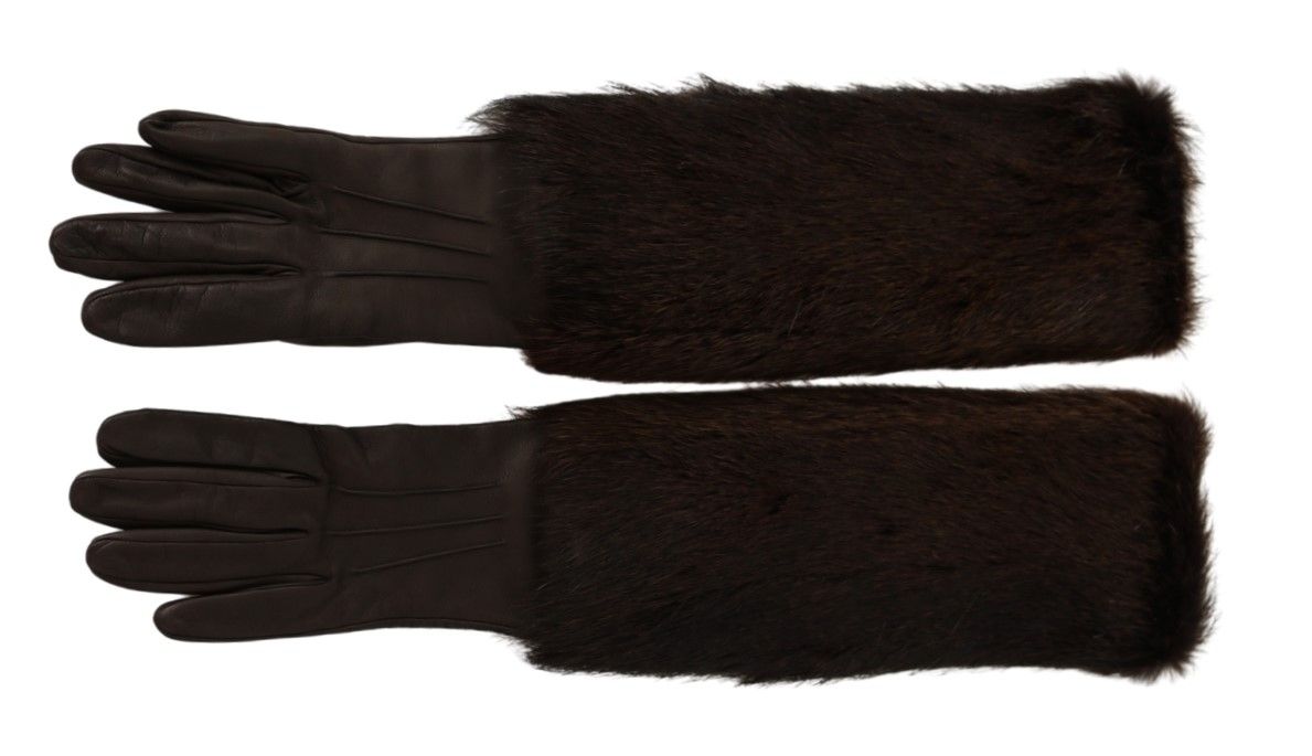 Dolce & Gabbana Elegant Elbow Length Leather Gloves - KALAJ