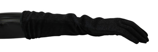 Dolce & Gabbana Elegant Mid-Length Wool Gloves in Black - KALAJ