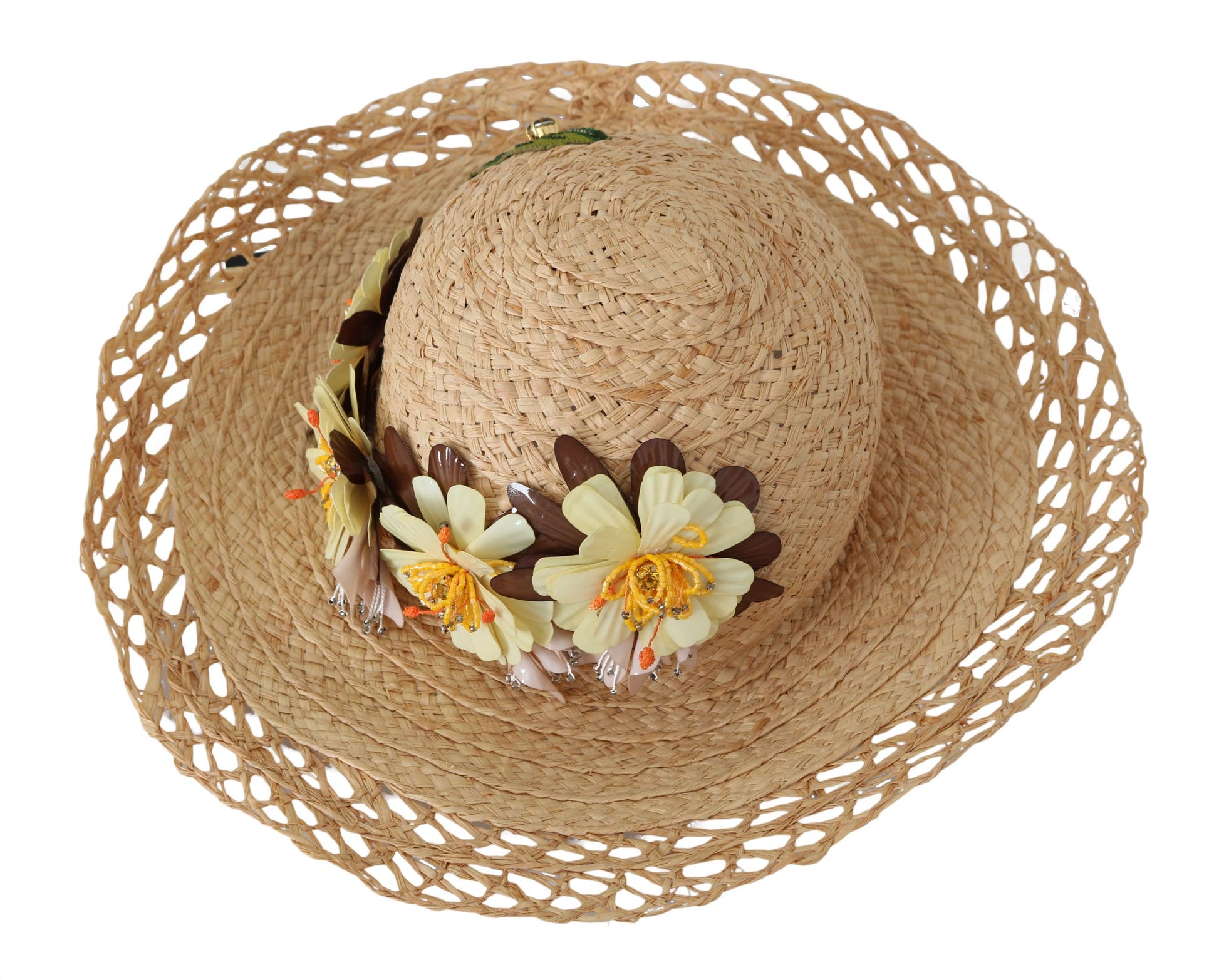 Dolce & Gabbana Elegant Beige Floral Bucket Hat - KALAJ