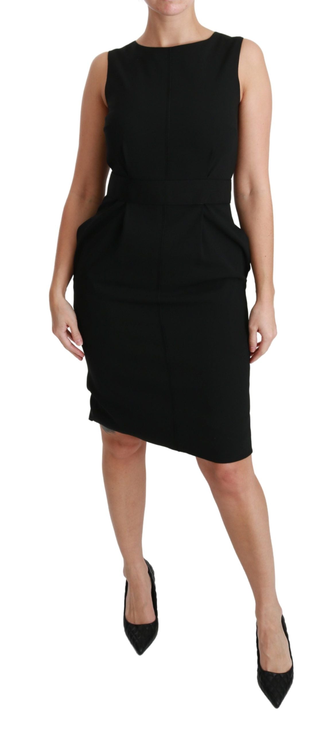 Dolce & Gabbana Elegant Knee-Length Sheath Dress in Black