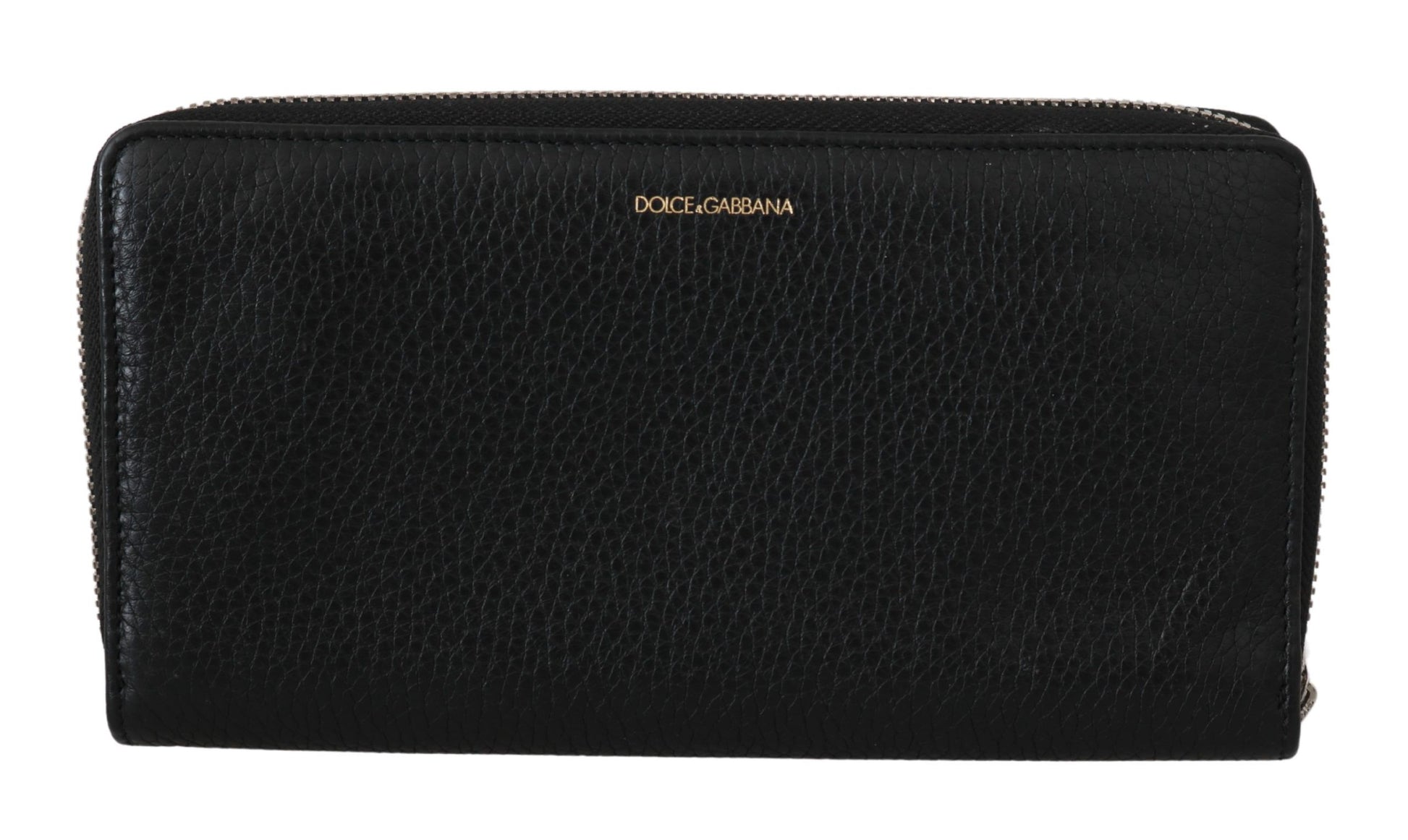 Dolce & Gabbana Elegant Black Leather Zip Continental Wallet - KALAJ