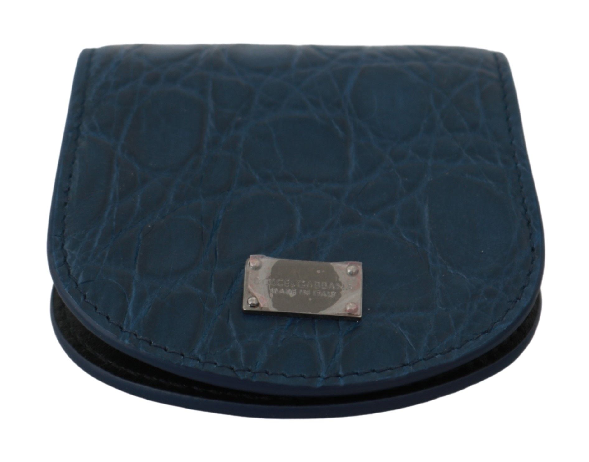 Dolce & Gabbana Sleek Blue Caimano Condom Case Wallet - KALAJ