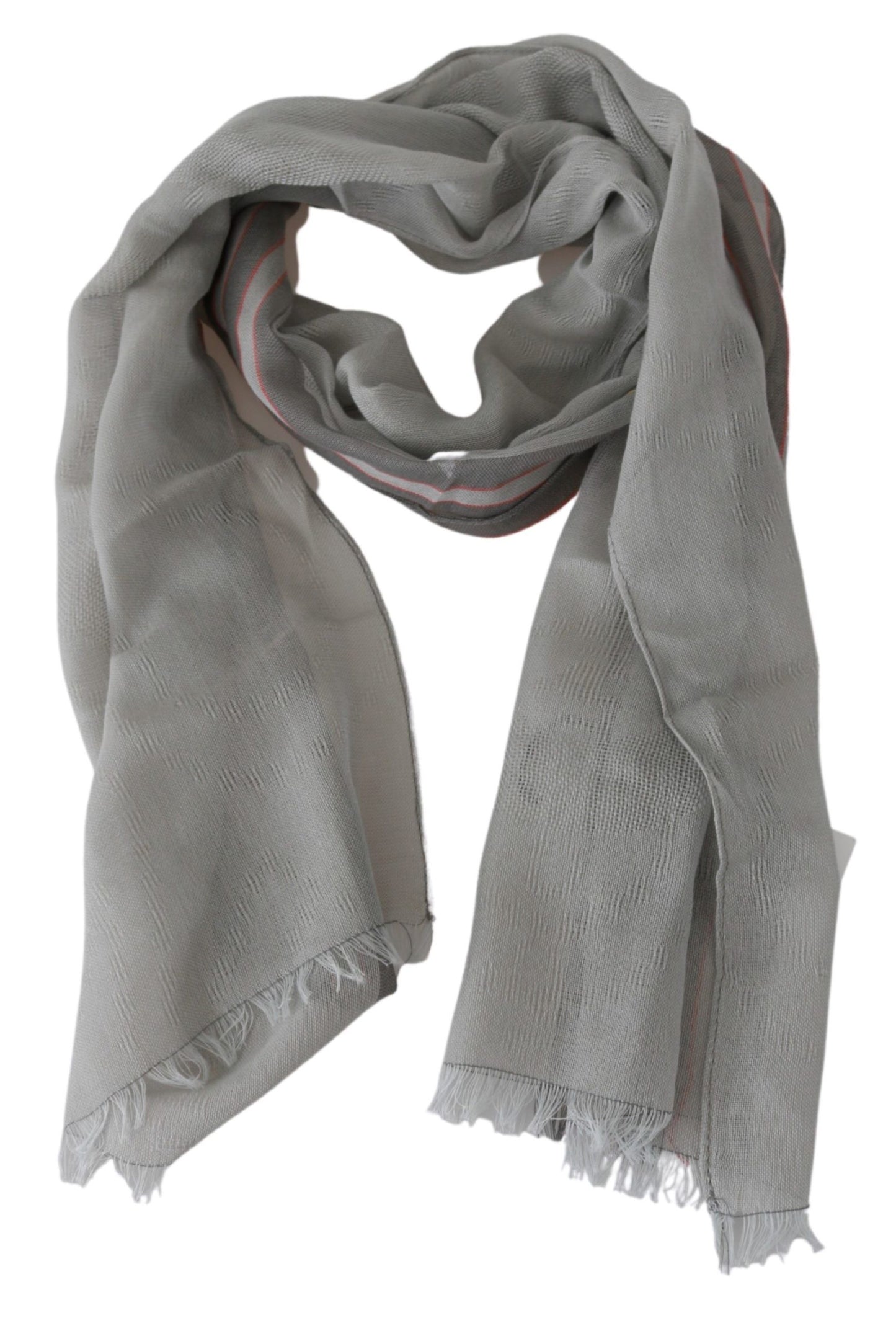 Costume National Elegant Gray Cotton Men's Scarf - KALAJ