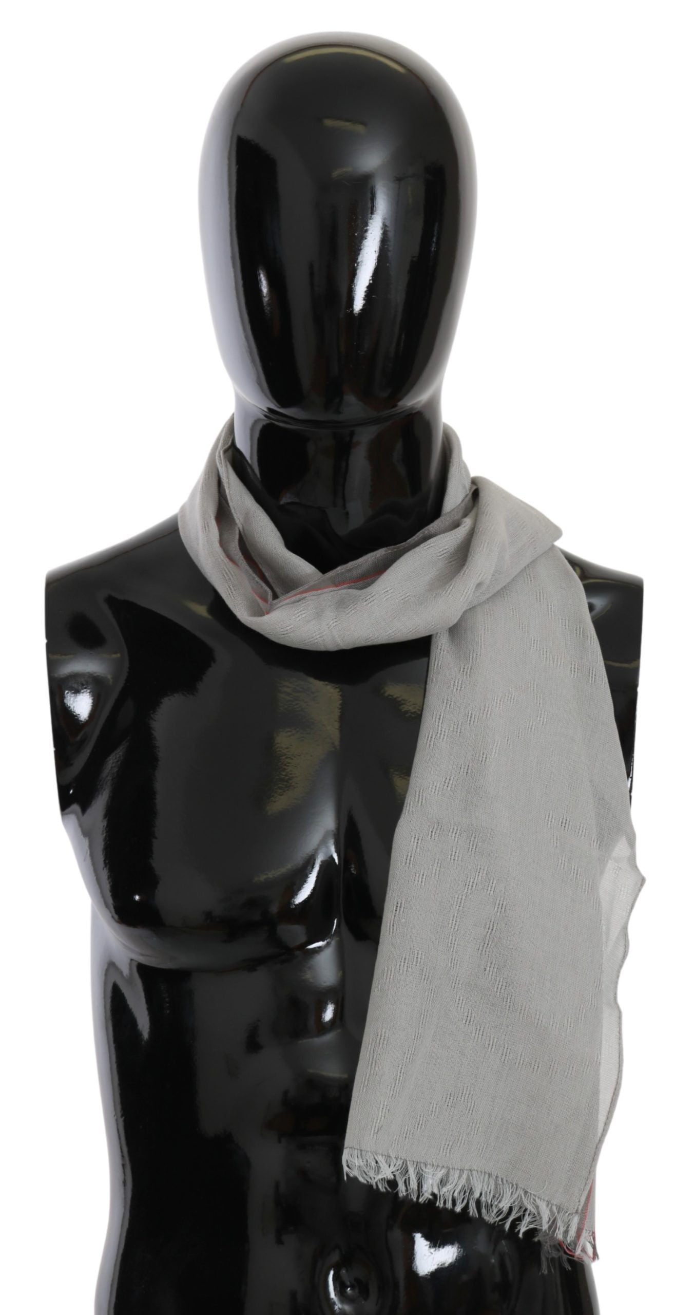 Costume National Elegant Gray Cotton Men's Scarf - KALAJ