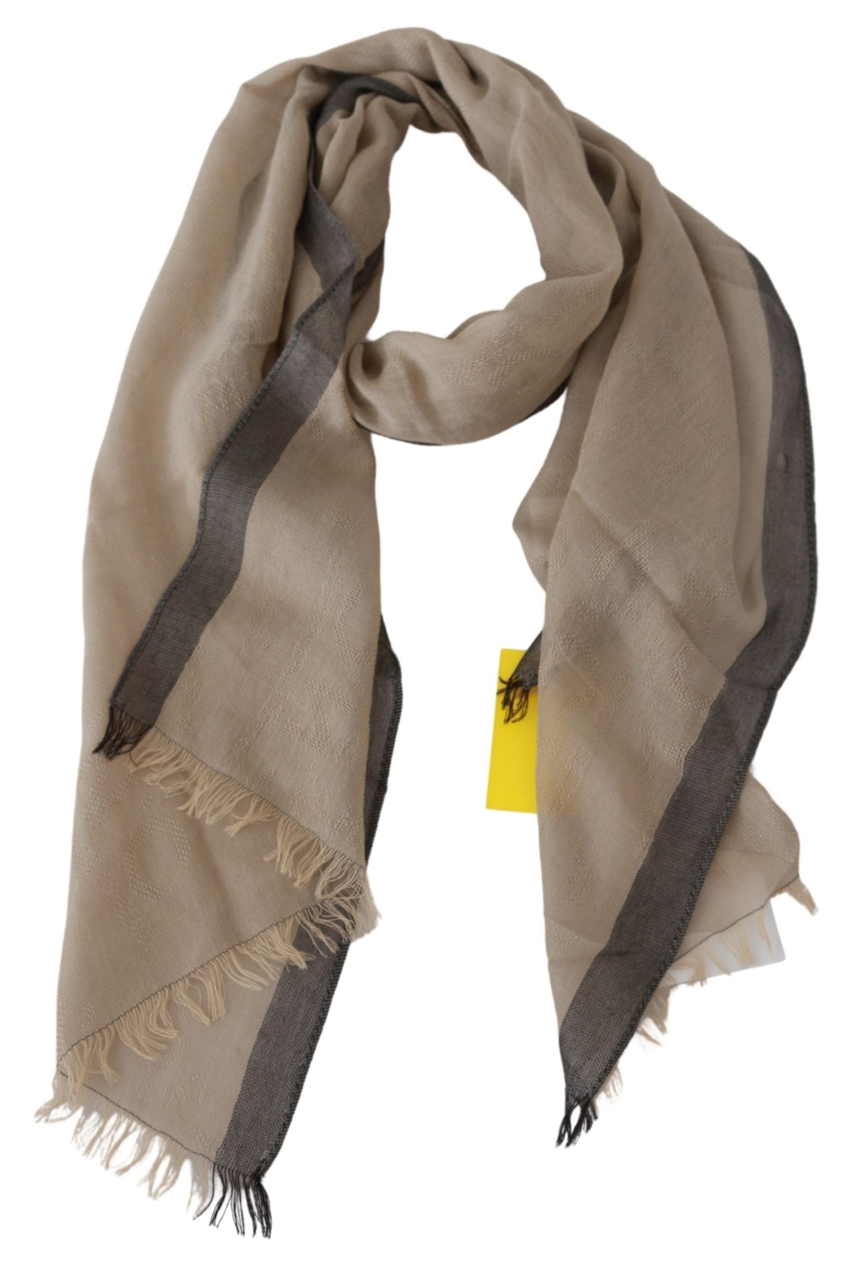 Costume National Elegant Beige Cotton Scarf for Women - KALAJ