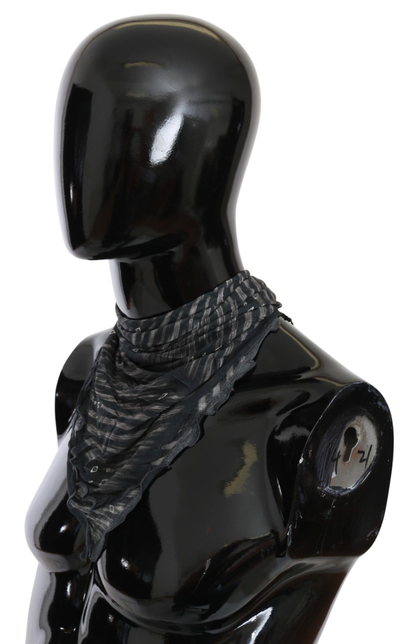 Costume National Elegant Black Striped Men's Viscose Scarf - KALAJ