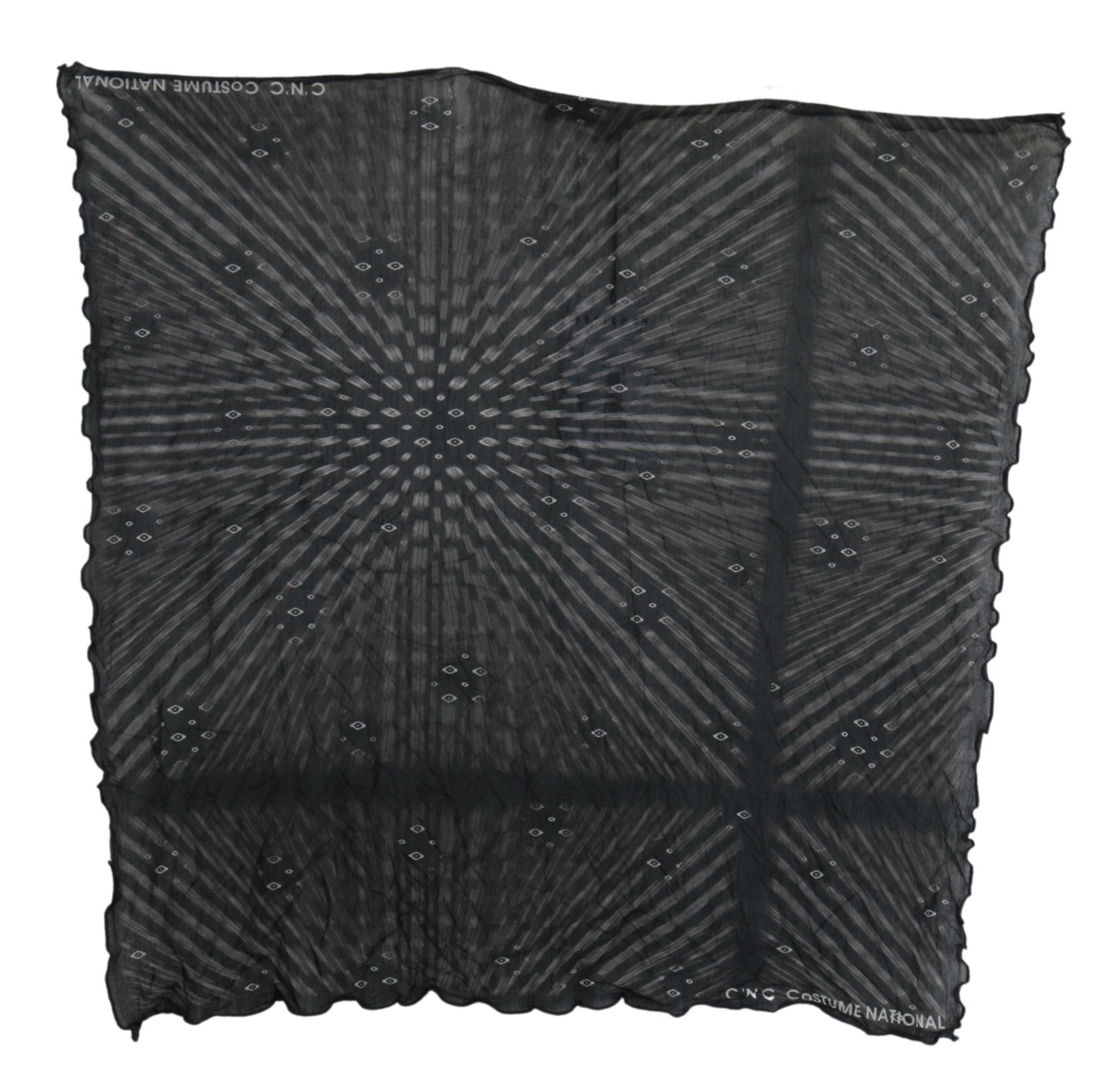 Costume National Elegant Black Striped Men's Viscose Scarf - KALAJ