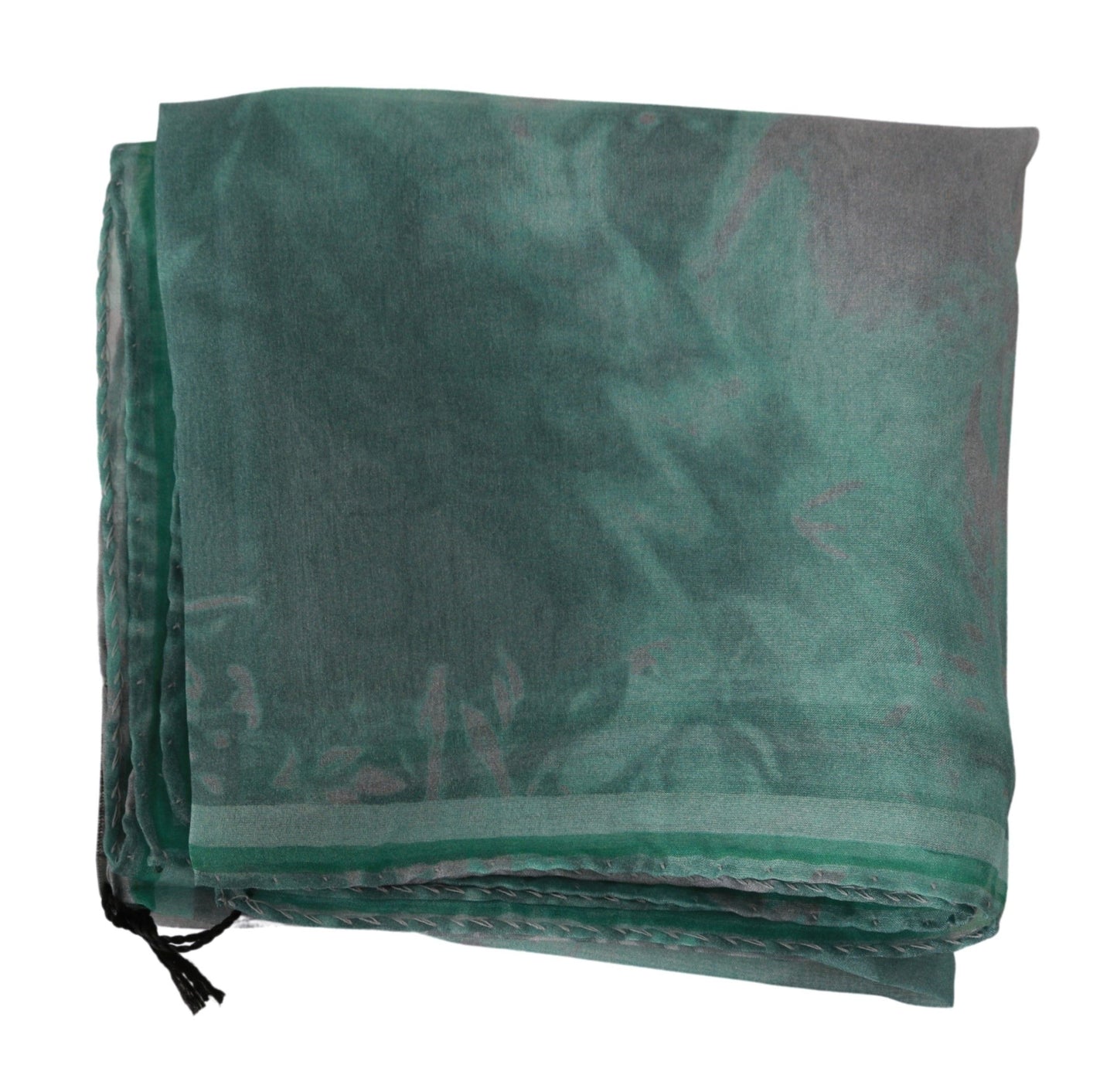 Costume National Elegant Silk Green Printed Scarf - KALAJ