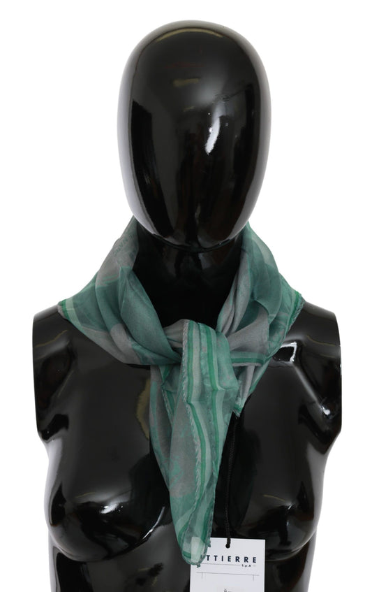 Costume National Elegant Silk Green Printed Scarf - KALAJ