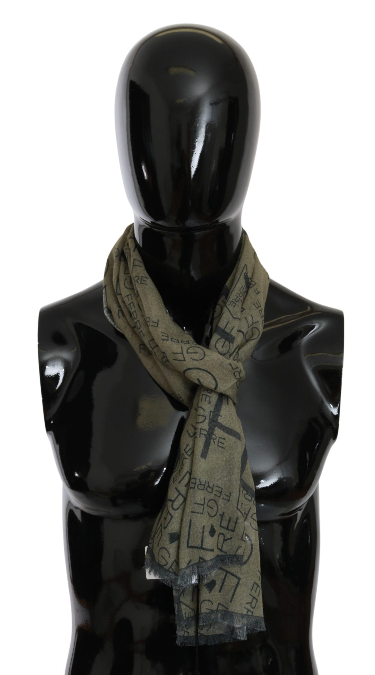 GF Ferre Elegant Patterned Wool-Blend Scarf - KALAJ