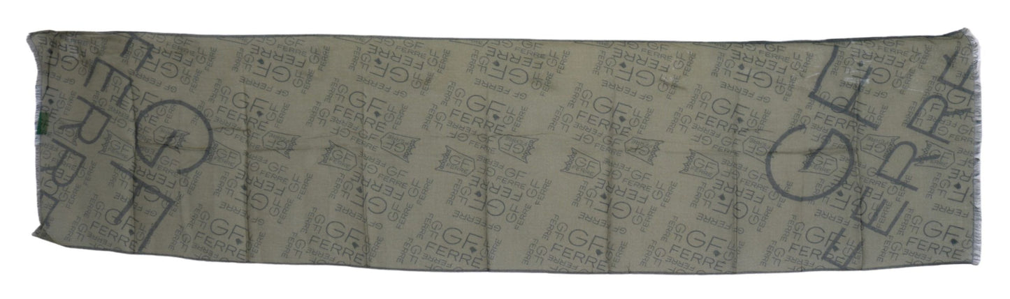 GF Ferre Elegant Patterned Wool-Blend Scarf - KALAJ