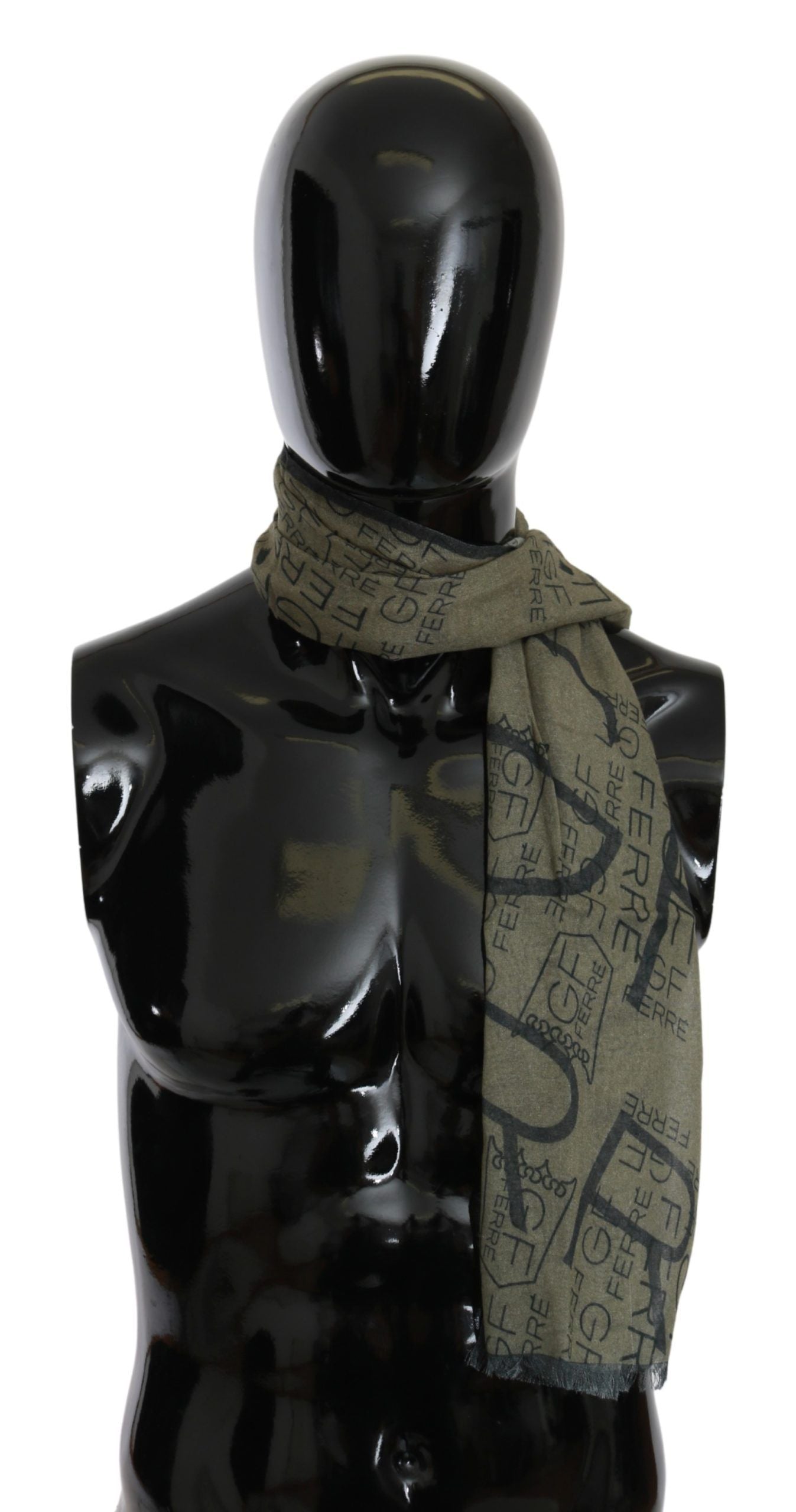 GF Ferre Elegant Patterned Wool-Blend Scarf - KALAJ