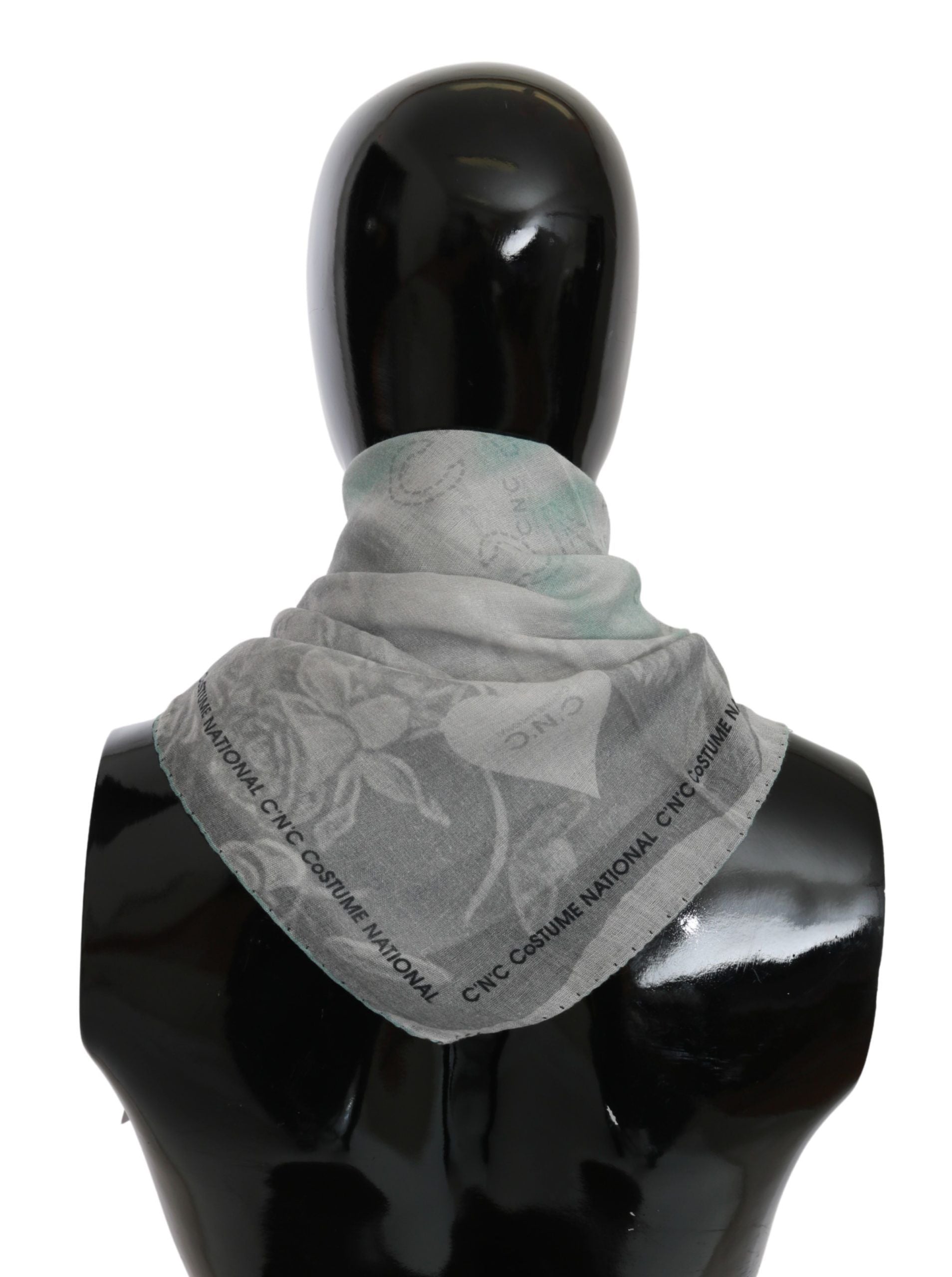 Costume National Elegant Gray Silk Scarf for Women - KALAJ