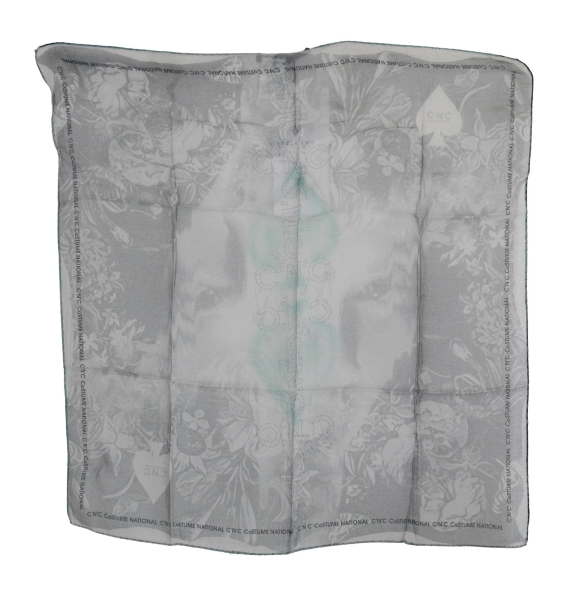 Costume National Elegant Gray Silk Scarf for Women - KALAJ