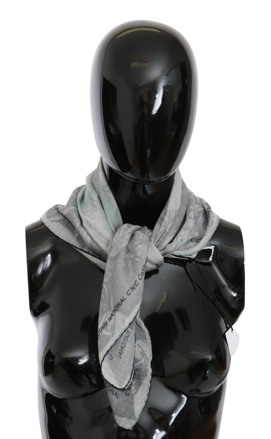 Costume National Elegant Gray Silk Scarf for Women - KALAJ