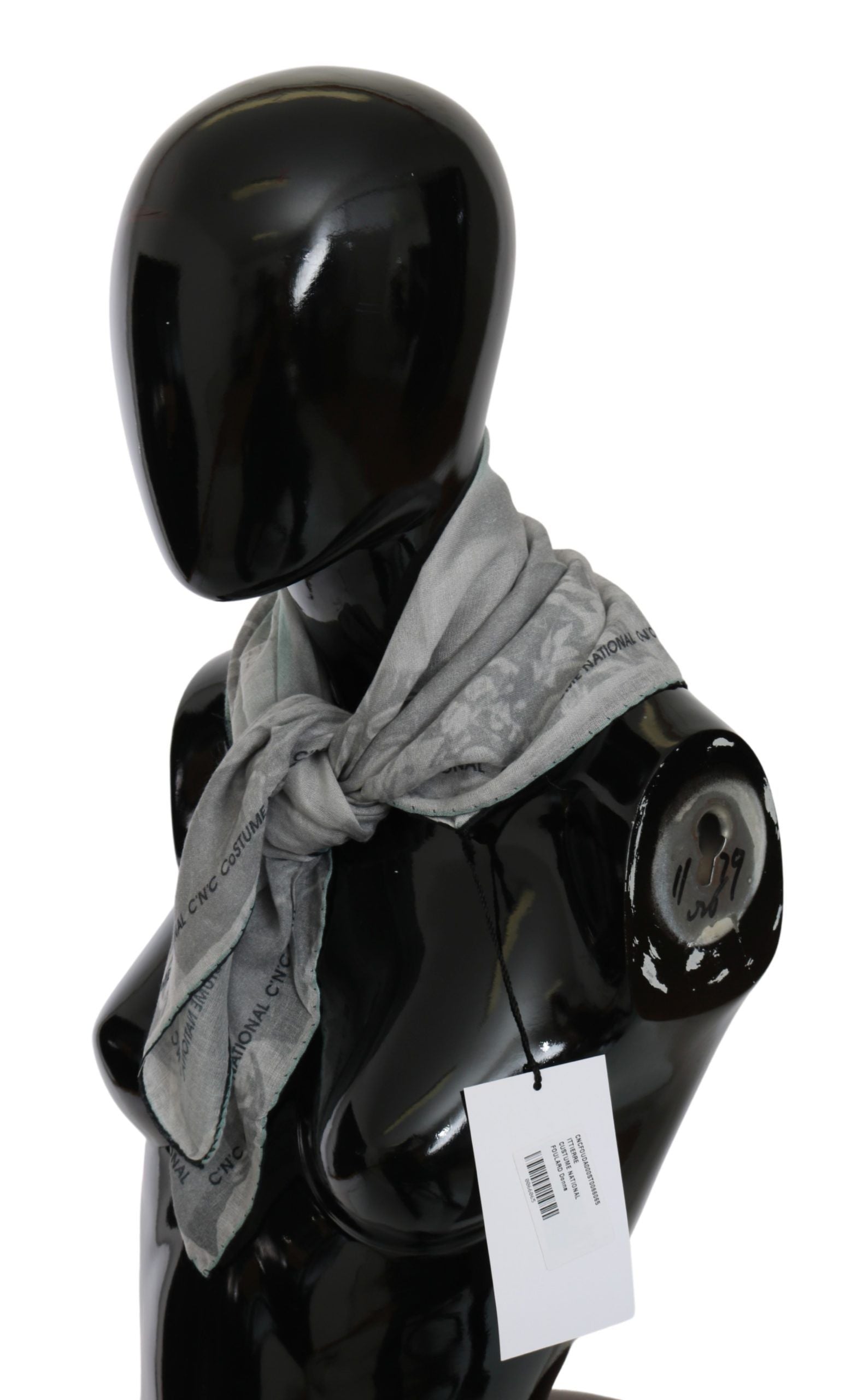 Costume National Elegant Gray Silk Scarf for Women - KALAJ