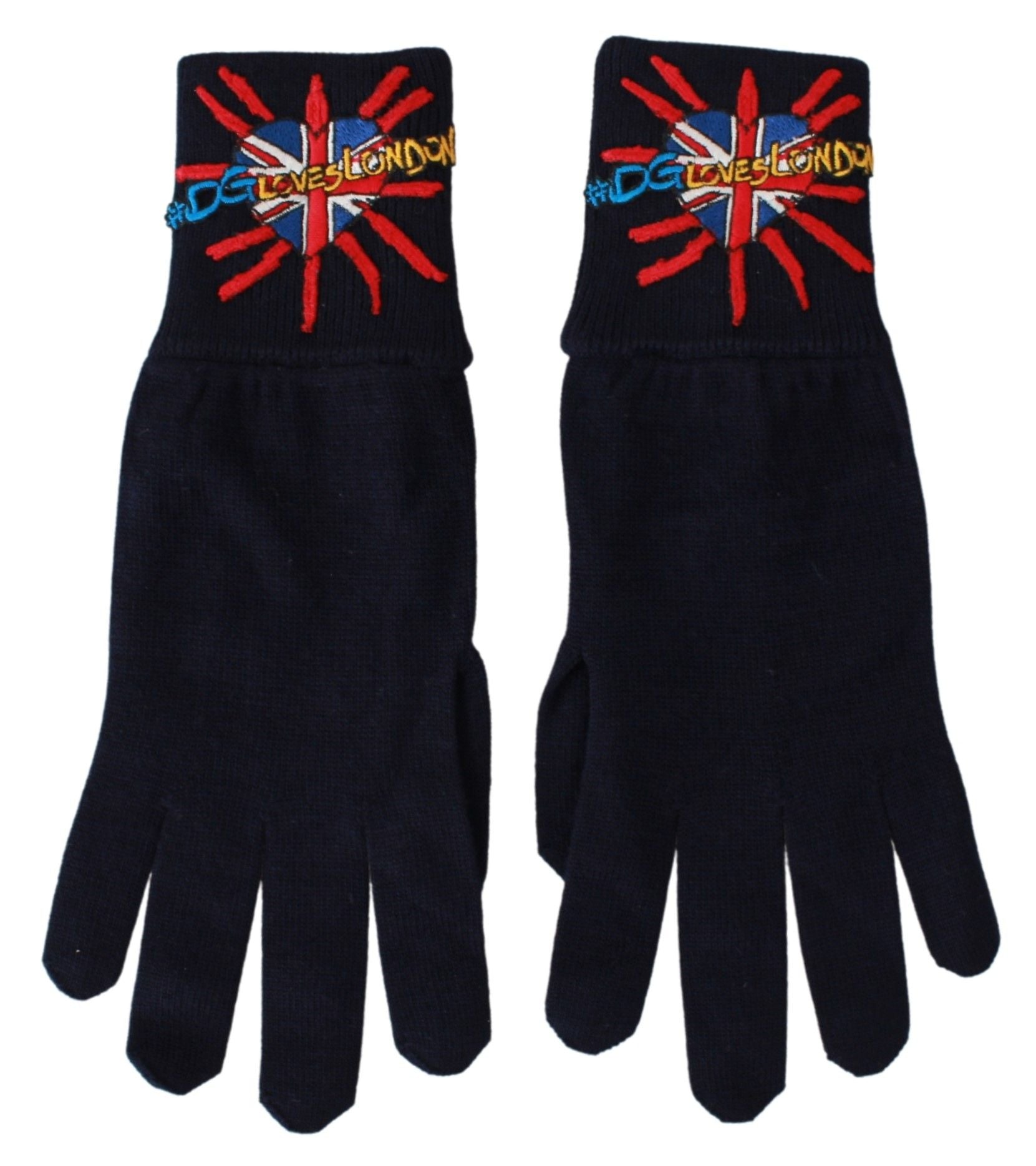 Dolce & Gabbana Blue Virgin Wool Unisex Gloves - KALAJ