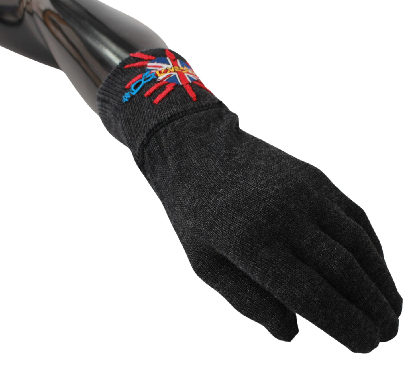 Dolce & Gabbana Gray Virgin Wool Unisex Gloves - KALAJ