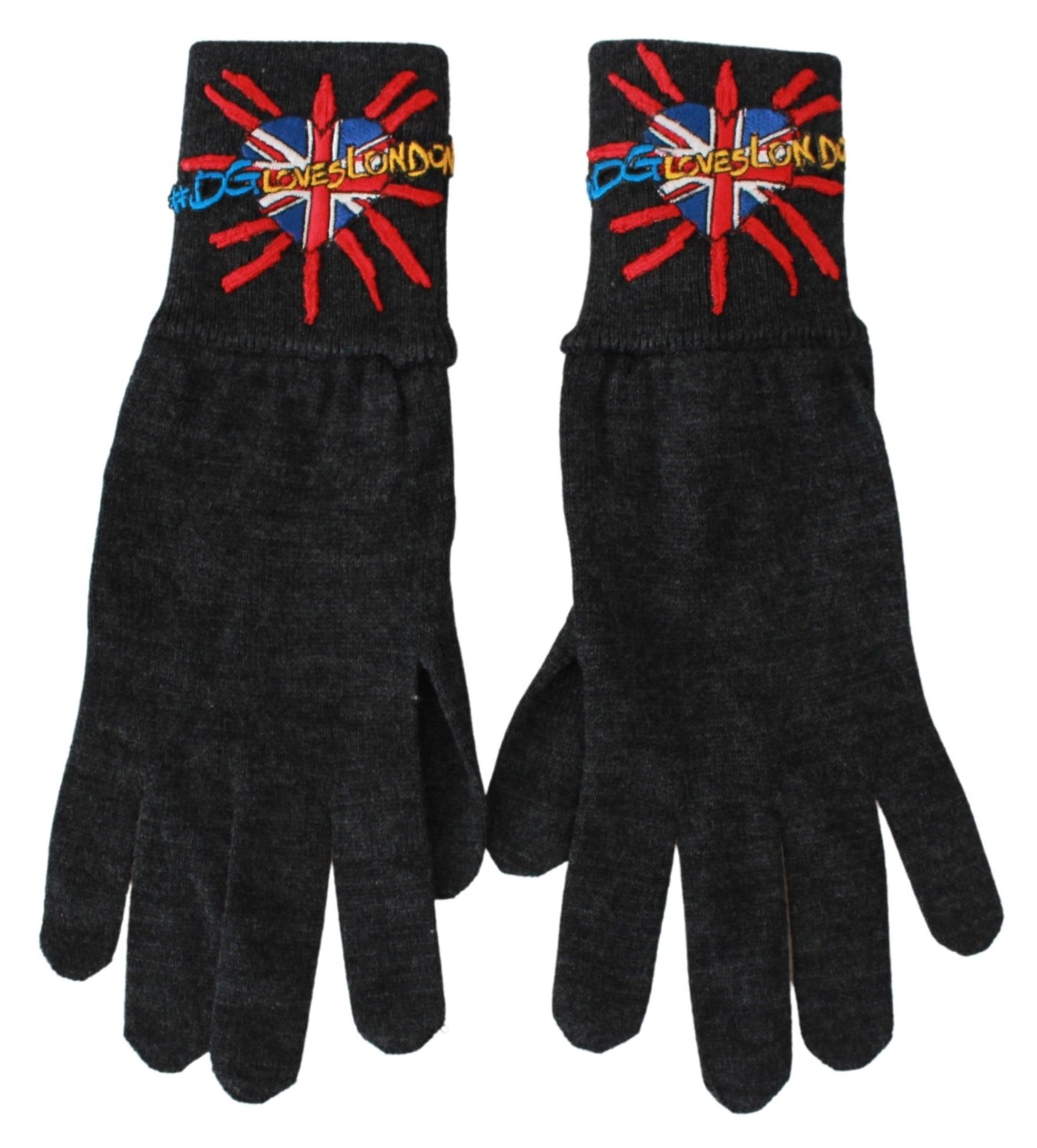 Dolce & Gabbana Gray Virgin Wool Unisex Gloves - KALAJ