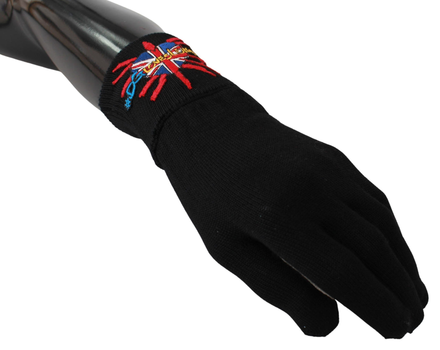 Dolce & Gabbana Elegant Black Virgin Wool Unisex Gloves - KALAJ