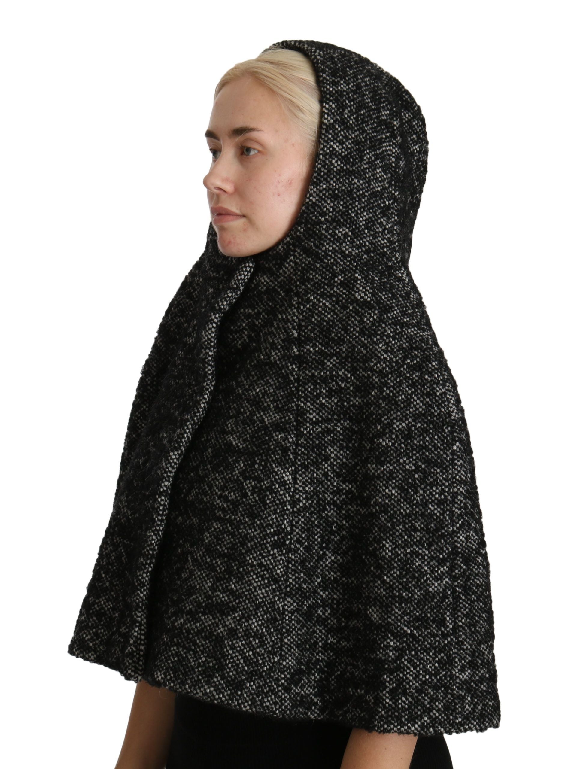 Dolce & Gabbana Elegant Gray Wool Hooded Scarf by Iconic Italian Label - KALAJ