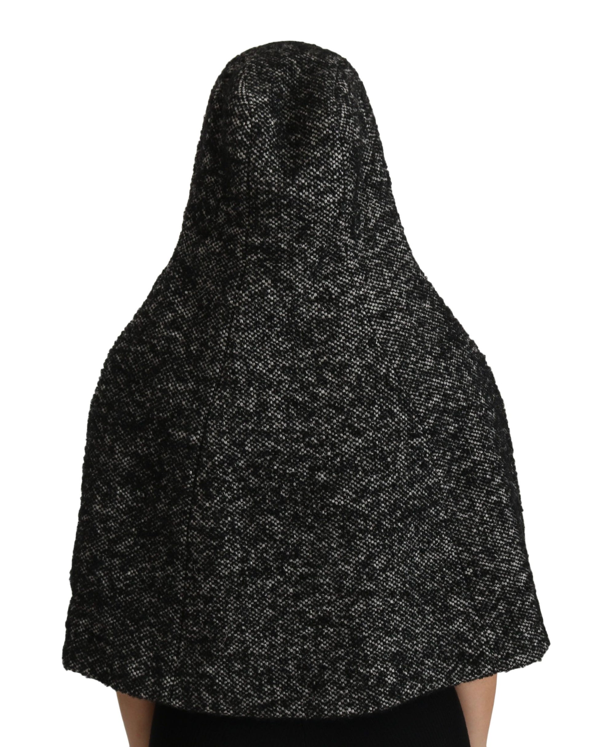 Dolce & Gabbana Elegant Gray Wool Hooded Scarf by Iconic Italian Label - KALAJ