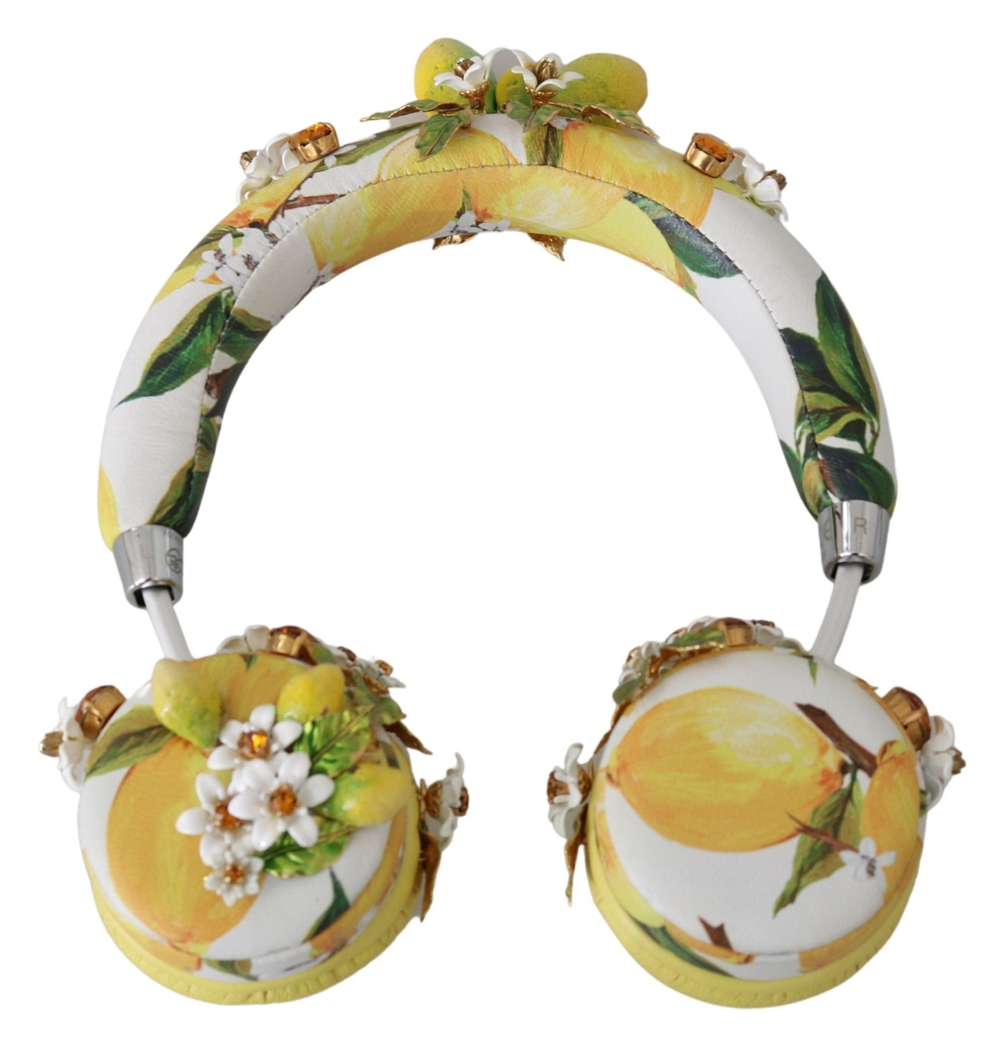 Dolce & Gabbana Glamorous Gold-Embellished Leather Headphones - KALAJ