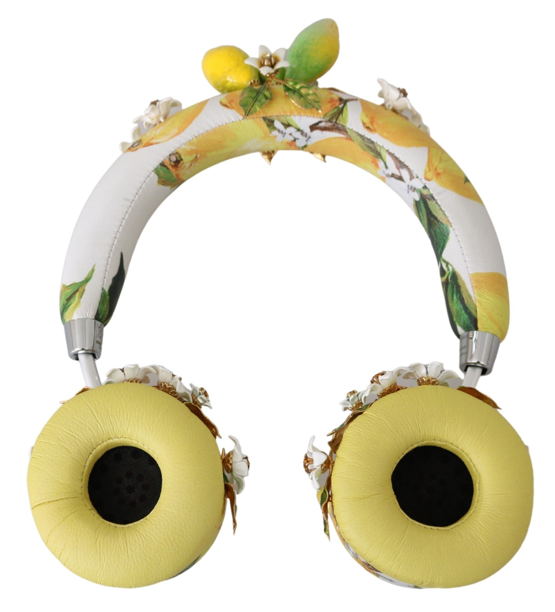 Dolce & Gabbana Glamorous Gold-Embellished Leather Headphones - KALAJ