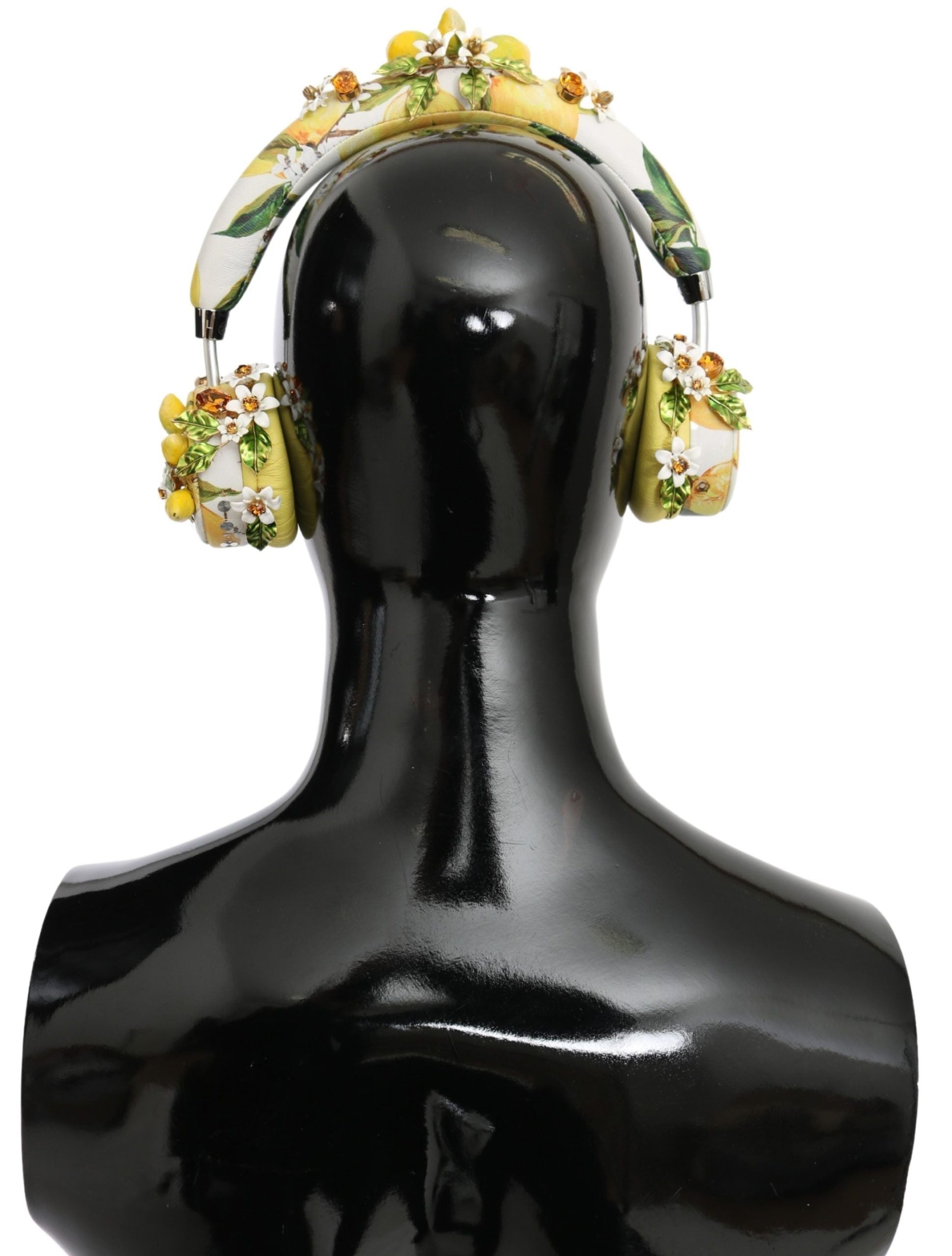 Dolce & Gabbana Glamorous Gold-Embellished Leather Headphones - KALAJ