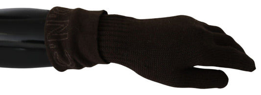 Costume National Elegant Brown Knitted Gloves - KALAJ