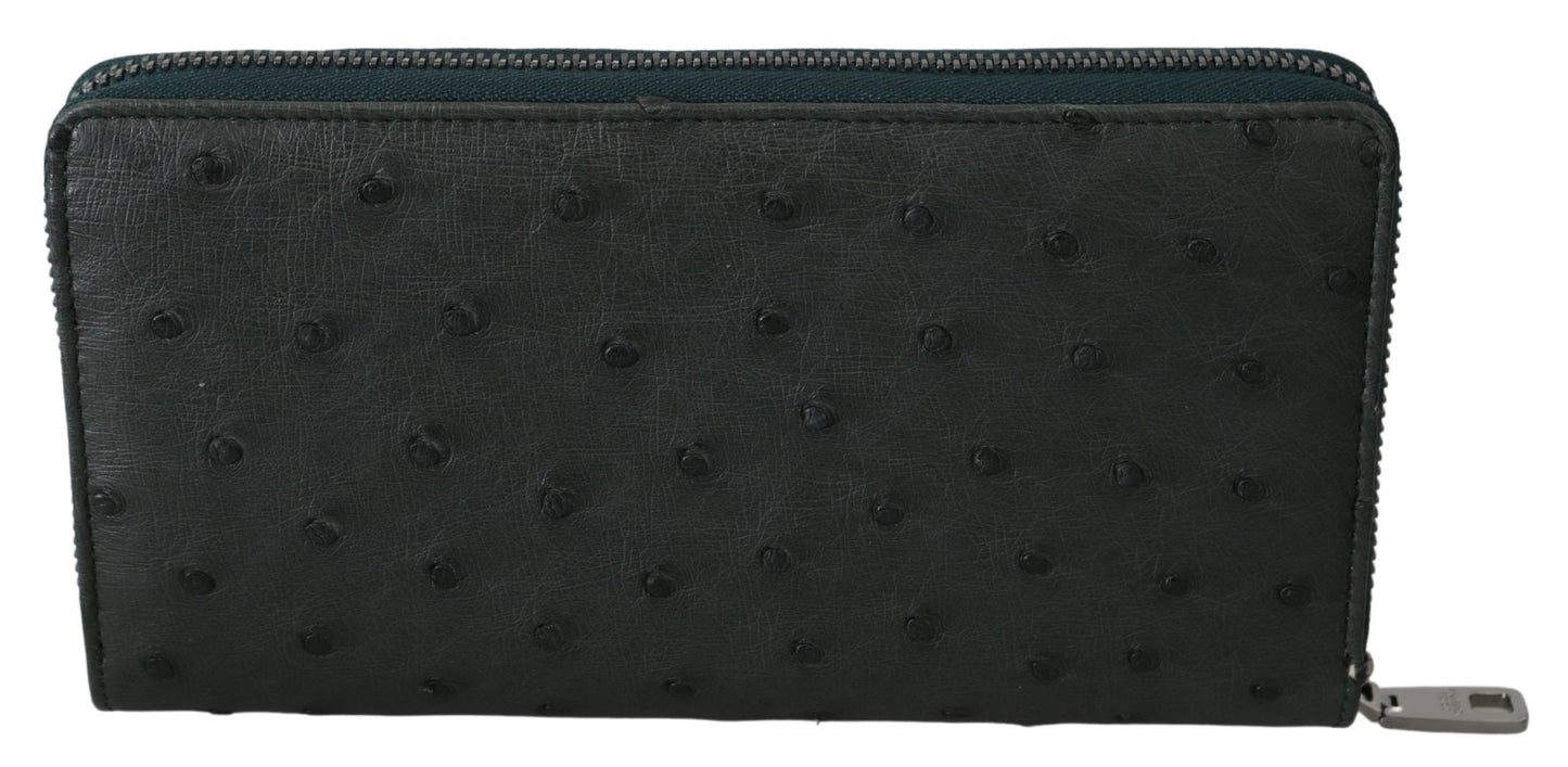 Dolce & Gabbana Exquisite Green Ostrich Leather Continental Wallet - KALAJ