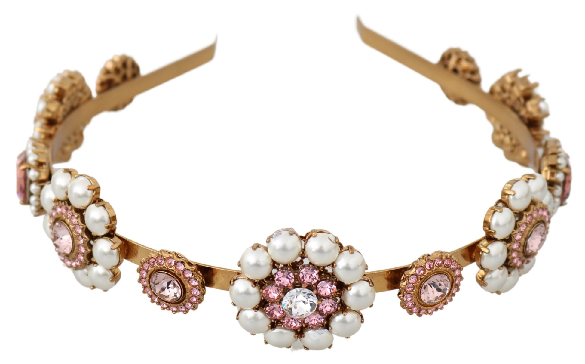 Dolce & Gabbana Elegant Crystal Pearl Diadem Headpiece - KALAJ