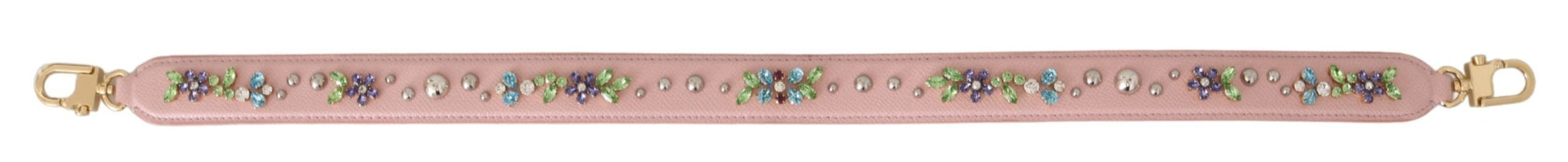 Dolce & Gabbana Stunning Pink Crystal Studded Leather Strap - KALAJ