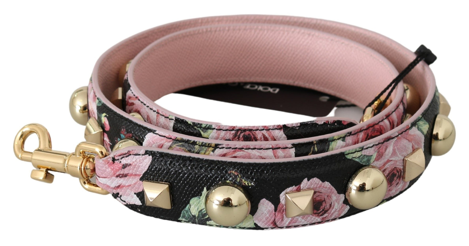 Dolce & Gabbana Elegant Floral Leather Shoulder Strap - KALAJ