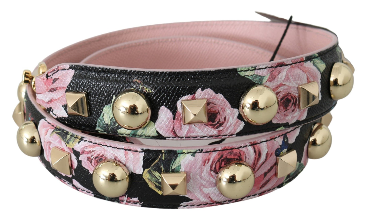 Dolce & Gabbana Elegant Floral Leather Shoulder Strap - KALAJ