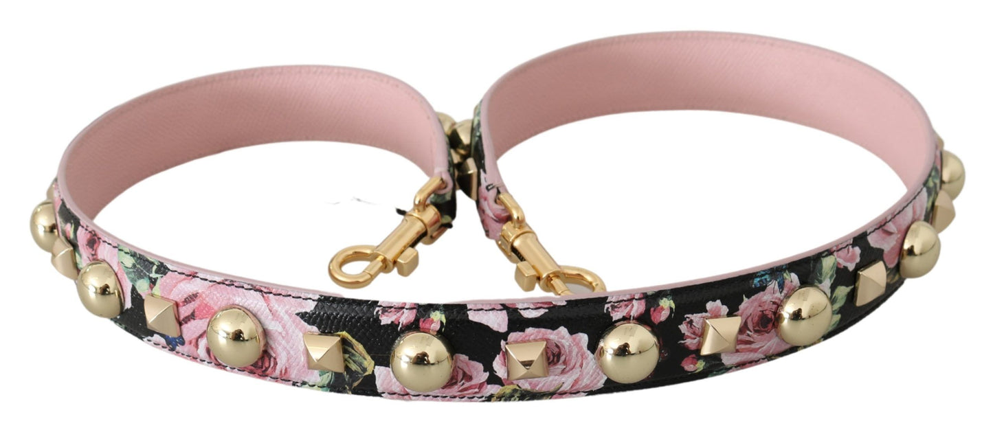 Dolce & Gabbana Elegant Floral Leather Shoulder Strap - KALAJ