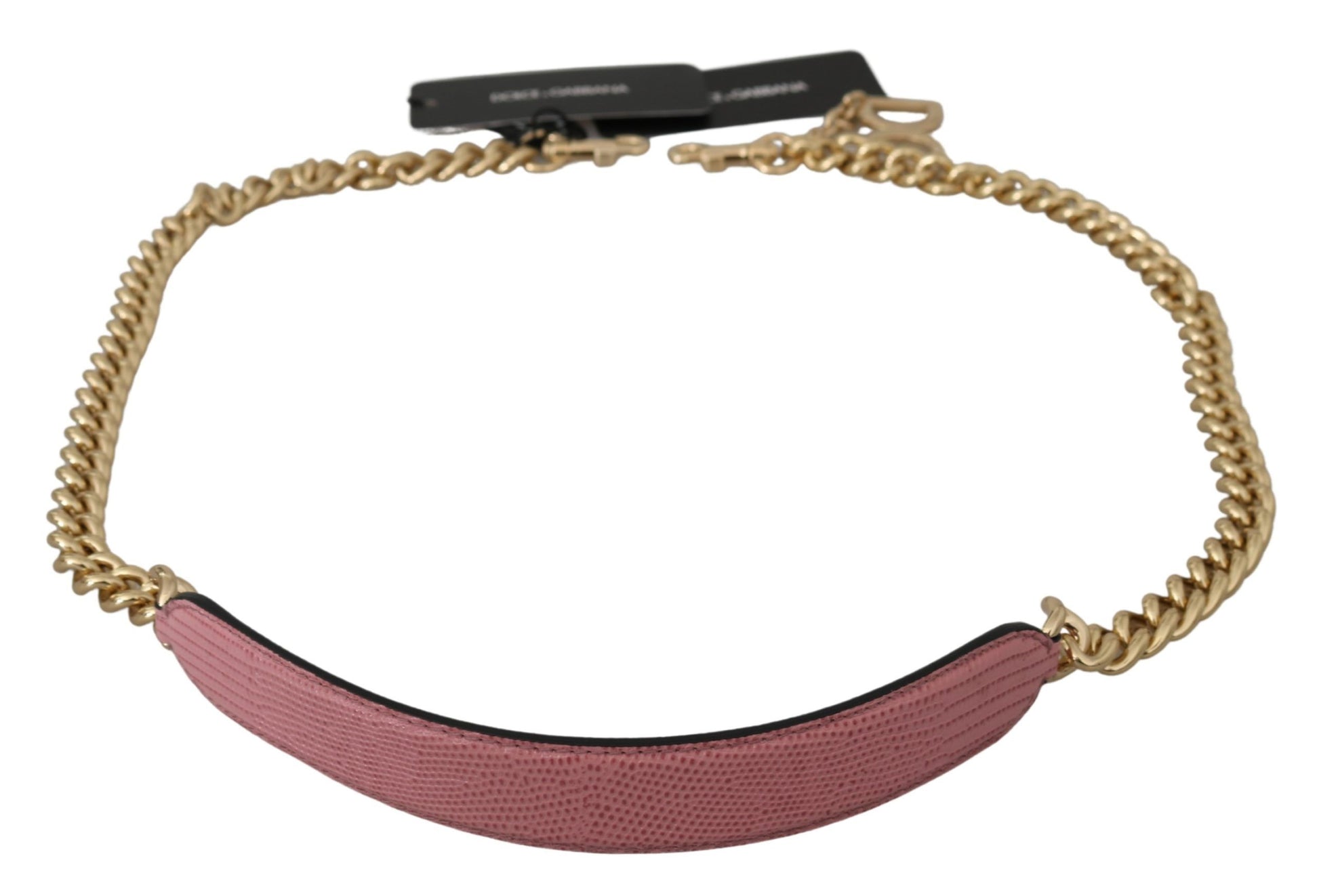 Dolce & Gabbana Elegant Pink Gold Leather Shoulder Strap - KALAJ