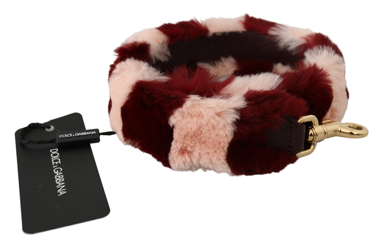 Dolce & Gabbana Bordeaux Pink Fur Shoulder Strap Luxury Accessory - KALAJ